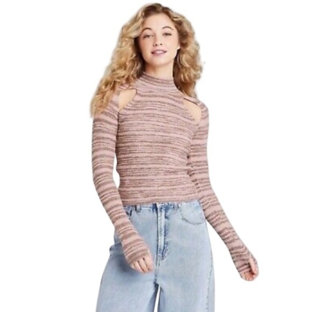 Wild Fable Mock Turtleneck Fitted Cut Out Pullover Sweater 💕